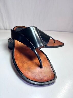 Masaki Matsushima Black Leather Sandals Made in Italy EU 44 (Men’s 10.5-11)